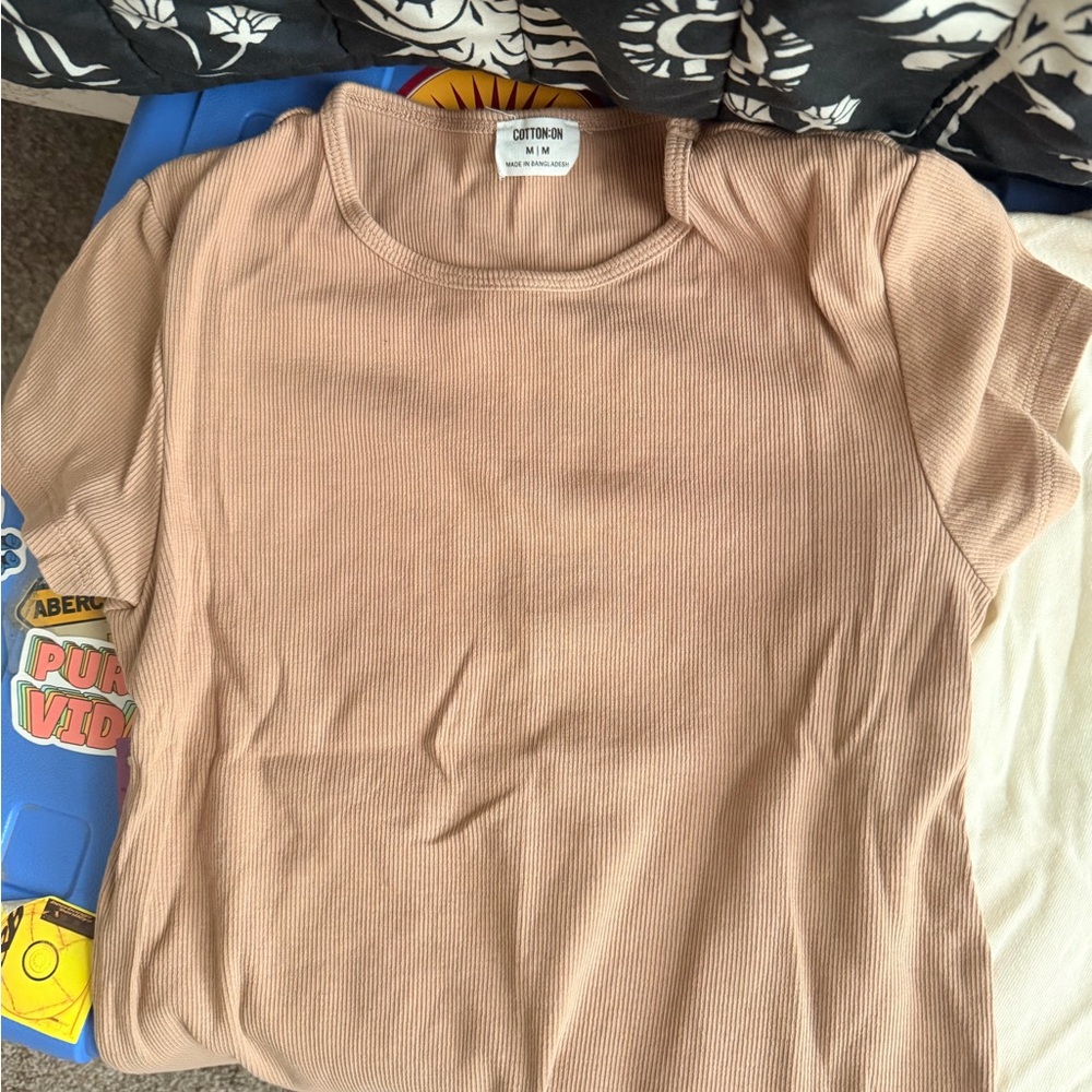 Cotton On Cropped Graphic Tee and Ribbed Shirt - Picture 4 of 4